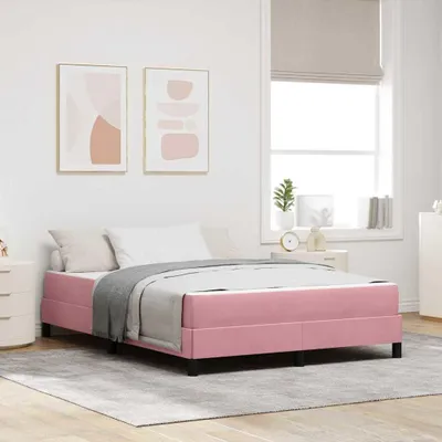 Produktbild von vidaXL Boxspringbett mit Matratze Rosa 140 x 190 cm Stoff