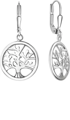 Produktbild von V Ohrhänger 925/- Sterling Silber rhodiniert Lebensbaum
