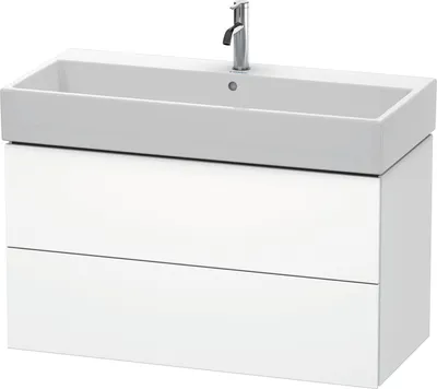 Produktbild von Waschtischunterbau L-CUBE 544x984x459mm weiß supermatt weiß supermatt