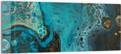 Produktbild von DEQORI Glasbild Echtglas 150x60 cm 'Ozeanische Muster' Wandbild Bild modern Deko