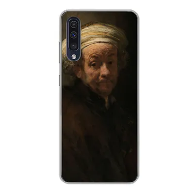 Produktbild von MuchoWow® Handyhülle Schutzhülle Hülle für Samsung Galaxy A50 Selbstbildnis als Apostel Paulus - Gemälde von Rembrandt van Rijn Silikon Softcase Handy Hülle - Mobiltelefonhülle