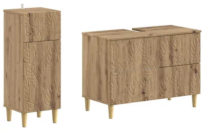 Produktbild von vidaXL 2-teiliges Badezimmer Schrank Set DELFT Artisan-Eiche