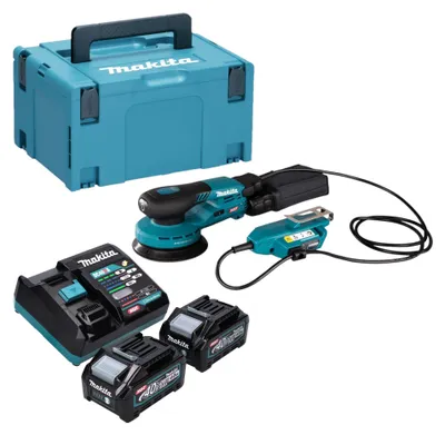 Produktbild von Makita BO 001 CGM201 Akku Exzenterschleifer 40 V max. 125 mm 5,0 mm Hub Brushless + 2x Akku 4,0 Ah + Ladegerät + Makpac