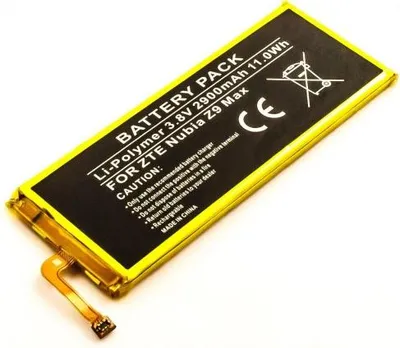 Immagine prodotto di Batteria adatta per ZTE Nubia Z9 Max, Li-Polymer, 3,8V, 2900mAh, 11,0Wh, incorporata, senza attrezzi