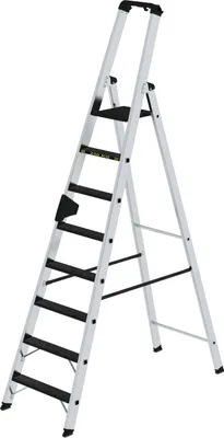 Produktbild von Günzburger Steigtechnik Stufen-Stehleiter 250 kg einseitig begehbar mit clip-step R13 8 Stufen - 042708