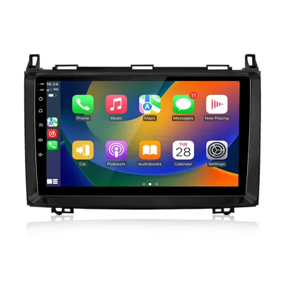 Zdjęcie produktu dla 4+64 GB, CarPlay, Android 14, Wi-Fi, DAB+, pasuje do Mercedes-Benz klasy A/B (W169, W245, W906), Sprinter, Vito, Viano, radio samochodowe z nawigacją GPS, SWC, FM, USB