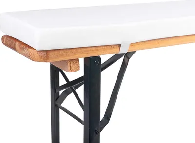 Produktbild von TexDeko Bierbankauflage 220x25x4cm mit Reißverschluss Weiß Premium