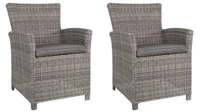 Produktbild von Lesli Living Diningsessel im 2er-Set Tropez Smoke grau meliert