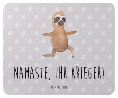 Produktbild von Mr. & Mrs. Panda Mauspad Faultier Yoga - Grau Pastell - Geschenk, Namaste, Entspannung, pc, mousematte, Mousepad, Mouse Pad, laptop, Meditation