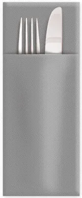 Produktbild von 500x Servietten Bestecktaschen Premium 32 x 40 cm Airlaid grau