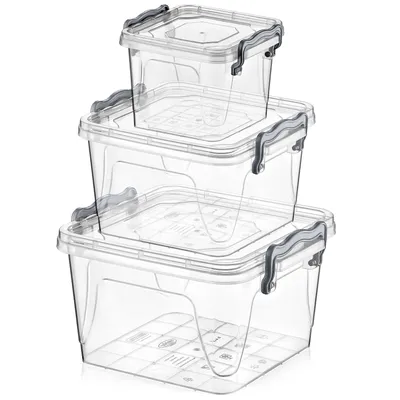 Image de ORION Récipients alimentaires avec couvercle Boîtes de rangement SET 3 pièces