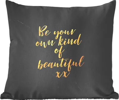 Produktbild von MuchoWow® Zierkissen Sofakissen Wohnzimmer Dekokissen 50x50 cm Zitate - Selbstvertrauen - Gold - Marmor - Komfort - Sofakissen