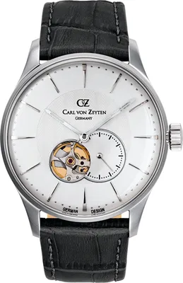 Produktbild von Carl von Zeyten CVZ0022SL Brigach Automatik silber schwarz Leder Herren Uhr NEU