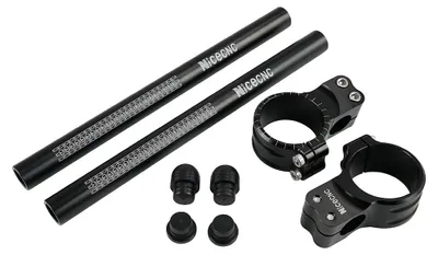 Obrázok produktu pre Clip-On riadidlá, univerzálne pre 50 mm vidlice, nastaviteľný uhol 7°, čierne