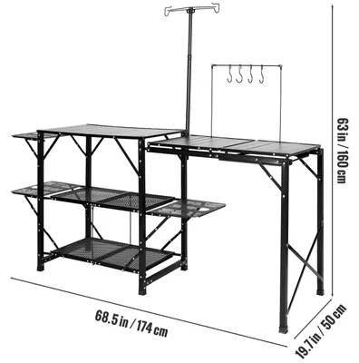 Immagine prodotto di Tavolo da campeggio con lavello - Tavolo per campeggio - Cucina esterna - Postazione cottura all'aperto - Pieghevole - Portatile