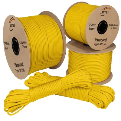 Imagen del producto de Cuerda paracord de 4 mm, 25 metros, de nylon, ideal para actividades al aire libre y camping