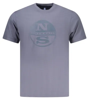 Produktbild von Herren Kurzarm T-Shirt Blau mit Print und Rundhals