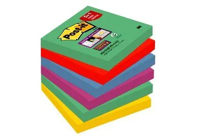Obrázok produktu pre 3M 654, Obdĺžnik, Viacfarebný, Papája, 76 mm, 76 mm, 90 listy