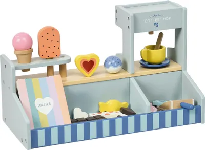 Immagine prodotto di AIYAPLAY Gelateria in legno per bambini, gelato e giocattoli in legno per bambini con accessori da cucina
