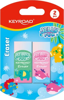 Produktbild von KEYROAD Jelly Fun Radiergummi, 2 Stück, Blisterpackung, 1 Stück (gemischte Farben)