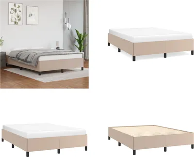 Produktbild von vidaXL Bettgestell Cappuccino Braun 140x200 cm Kunstleder - Bettgestell - Bettgestelle - Bett - Schlafzimmermöbel