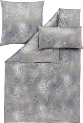 Produktbild von Estella Schweizer Premium Satin Bettwäsche Svizzera grau 200x200 cm + 2x 80x80 cm + 2x 40x80 cm