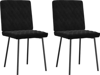 Image de Chaises à manger lot de 2 Noir Velours
