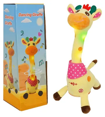 Produktbild von Tanzende Plüsch-Giraffe mit Musik, Lichteffekten, Sprachwiederholung und einstellbarer Lautstärke für Kleinkinder