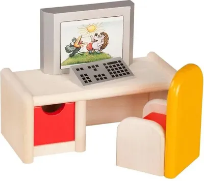 Produktbild von Puppenhausmöbel Schreibtisch mit Computer