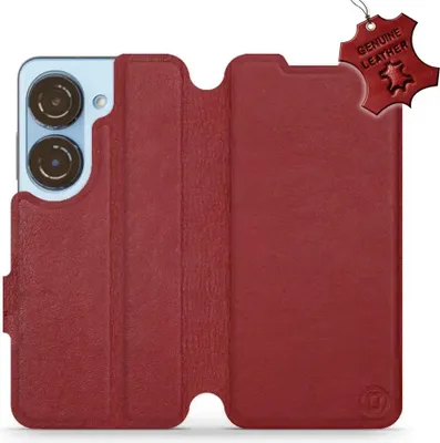 Produktbild von Echtleder Handyhülle für Asus Zenfone 10, Mobiwear Leather, Dunkelrot