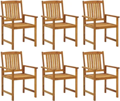 Image de Chaises de jardin lot de 6 Bois d'acacia massif