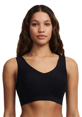Produktbild von Chantelle Damen-Bralette aus weichem Stretch-Material, mit V-Ausschnitt, Schwarz, Größe M/L