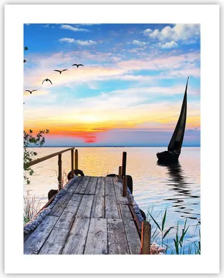Produktbild von Poster - Poster ohne Rahmen - Brücke See - 40x50 cm - Wand Bild - Wanddeko - Wandbilder - Kunstposter - Wandposter - Bilder - Kunstdruck - Wanddekoration - Wandbild - P2XPA40x50-4115