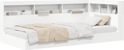 Produktbild von vidaXL Bücherregal-Bett mit Kopfteil Weiß 90 x 190 cm Holzwerkstoff