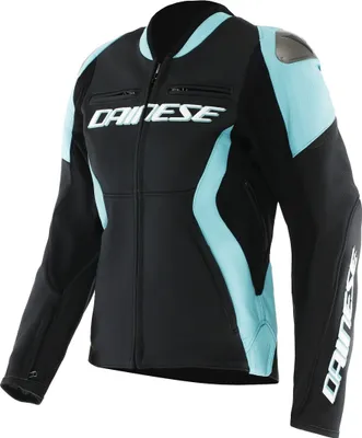 Produktbild von Dainese Racing 5 Damen Motorrad Lederjacke, schwarz/hellblau, 42