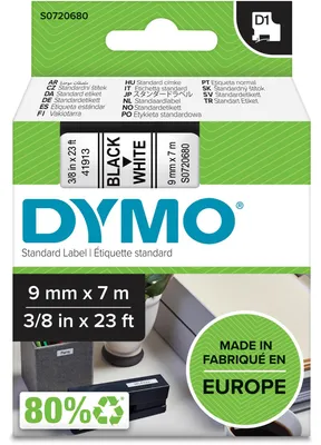 Produktbild von DYMO D1 Standard 9mm x 7m, Box, 19 mm, 65 mm