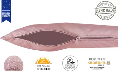 Produktbild von JACK 2er Set 60x60cm Outdoor Kissenhülle Bezug Kissen Hülle Lounge Garten Einfarbig, Farbe:Altrosa