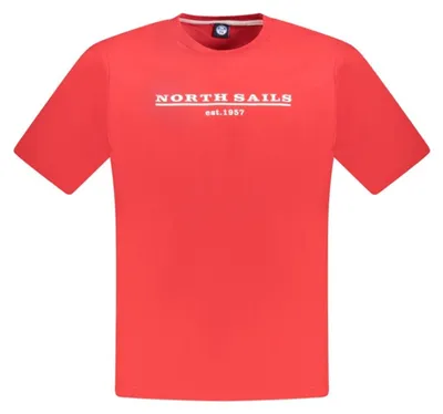 Produktbild von Herren Kurzarm T-Shirt Rot mit Rundhals & Logo Druck