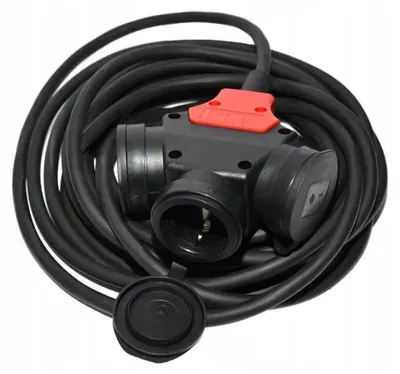 Imagen del producto de Cable de extensión para obras con distribuidor, modelo H07RN-F, 3G2,5, de 1 metro