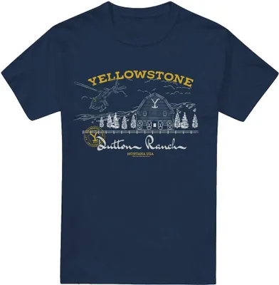 Obrázok produktu pre Yellowstone - Tričko "Dutton Ranch" pre mužov TV13402 (3XL) (námornícka modrá)