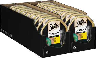 Produktbild von SHEBA® Schale Classics in Pastete mit Ente und Huhn 2 x 11 x 85g