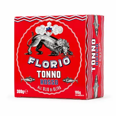 Immagine prodotto di Tonno rosso del Mediterraneo(Zona Fao 37) all'olio di oliva | 3 mesi di stagionatura | Florio, Sicilia | 300g, Immagine generata dall'IA