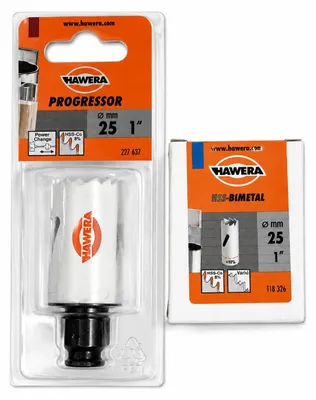 Produktbild von 2 x HAWERA Lochsäge Ø 25 mm HSS Bimetall Dosensenker Edelstahl Holz Bohrkrone