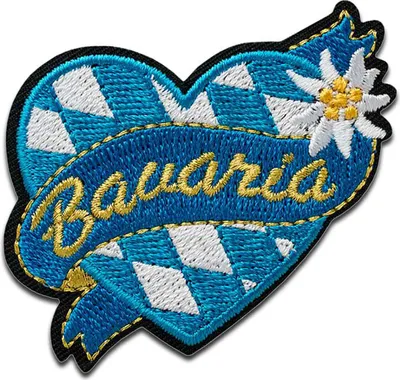 Obrázek produktu pro Bavorské srdce - nažehlovací záplata, nažehlovací obrázek, nášivka, záplata, k nažehlení, velikost: 5 x 5,2 cm