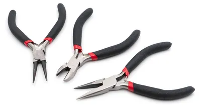 Produktbild von Vintageparts Zangenset Stahl Rundzange Flachzange Seitenschneider, 1 Set