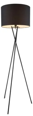 Immagine prodotto di Lampada da terra, treppiede, tessuto, nero, altezza 160 cm