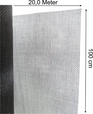 Produktbild von 20m² Mückenschutz Fliegennetz Mückengitter Meter-Ware aus Fiberglas 100cm x 20m lang Mückenstopper Fliegensperre
