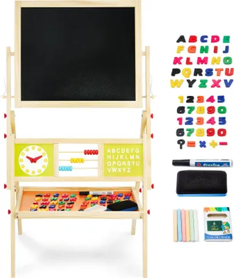 Zweiseitige Magnettafel/Whiteboard und Kreidetafel aus Holz für Kinder