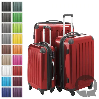 Produktbild von HAUPTSTADTKOFFER - Alex - Kofferset 3 Größen Hartschalenkoffer Trolleys erweiterbar, 4 Rollen, Hartschale glänzend Reisekoffer Set, expandable travel luggage,Rot