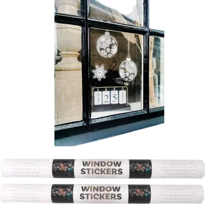 Produktbild von Fensteraufkleber Weihnachtskugeln – Weihnachtsfensterdekoration – 2 Packungen